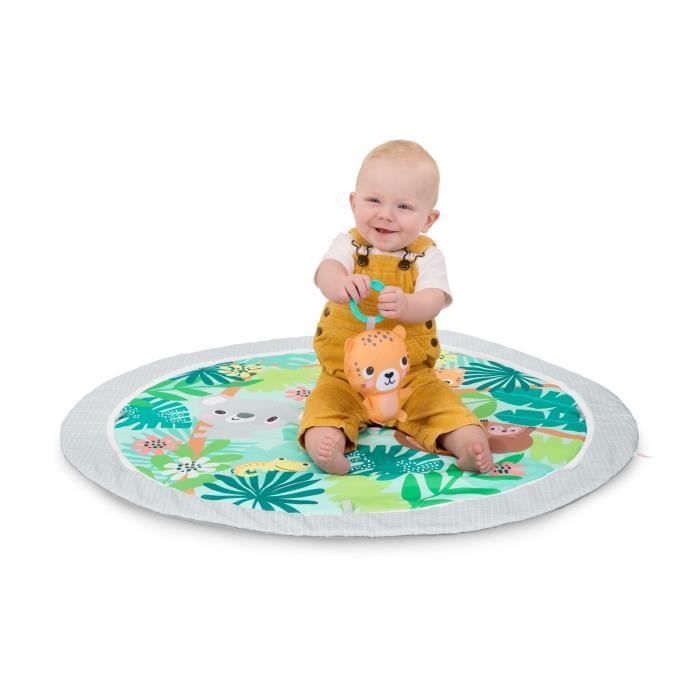 BRIGHT STARTS Tapis d'éveil bébé au sol évolutif pliable- Foret tropicale- arche avec jouets sensoriels et musicaux ,miroir