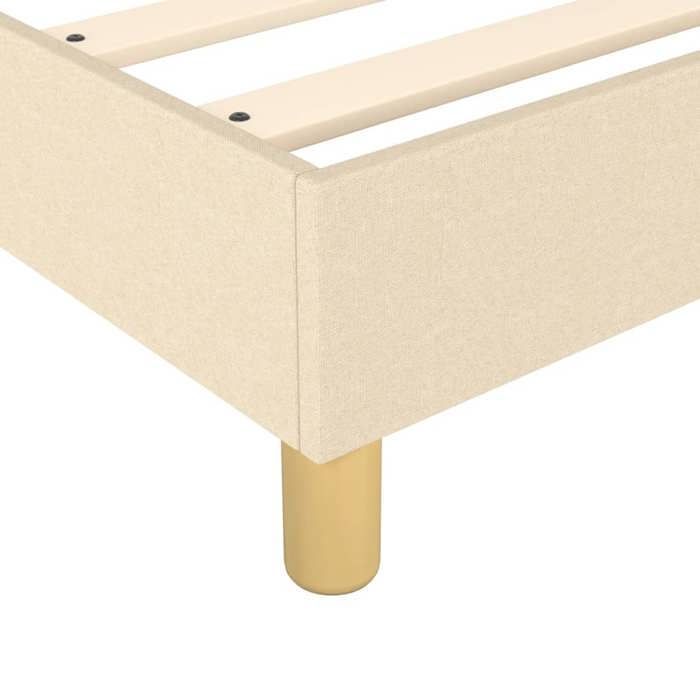 Cama de madera color crema de 200 x 200 cm - Estable y duradera - Estructura de cama de muelles color crema de 200 x 200 cm, tela 001_599536