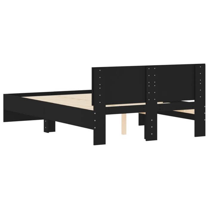 Cama para adultos BEST con somier de láminas, color negro, sin colchón, 120 x 190 cm, Nov712784