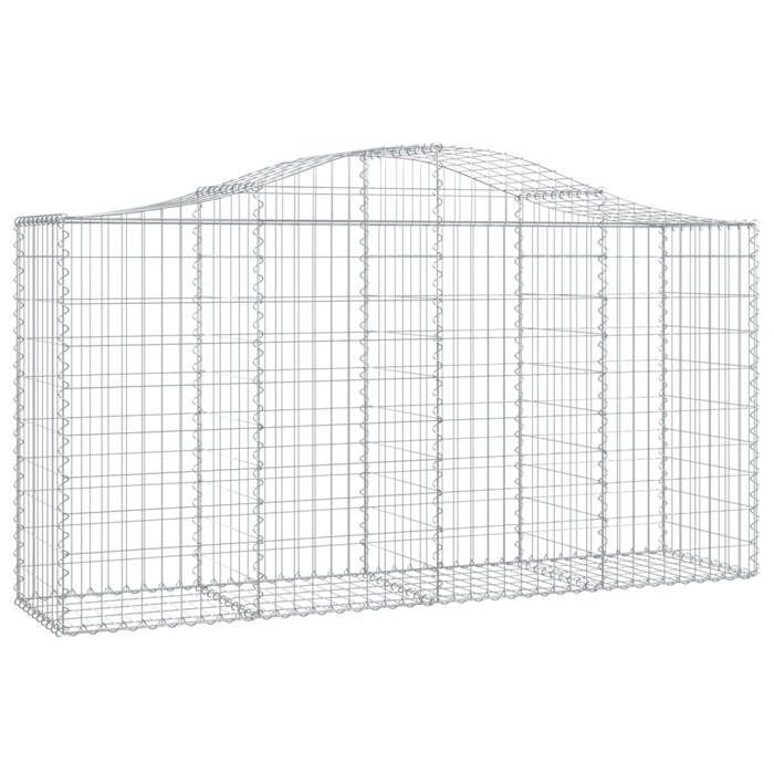 vidaXL Panier de Gabions Arqué Cage à Gabion Mur de Gabion Panier à Pierre Gabion pour Pierre Jardin Patio Extérieur 153395