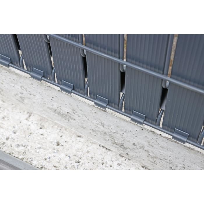 Privacy slat kit - NATURE - For rigid fence panels - Opacity 4/5 - 1.225 x 2.50 m - Anthracite