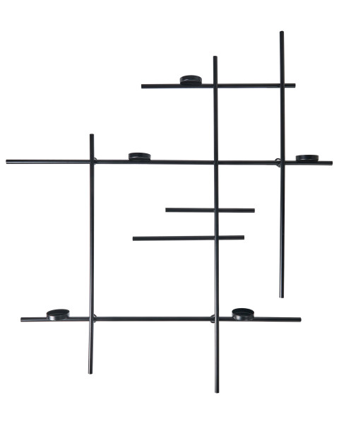 Metalowy świecznik ścienny 60 cm czarny