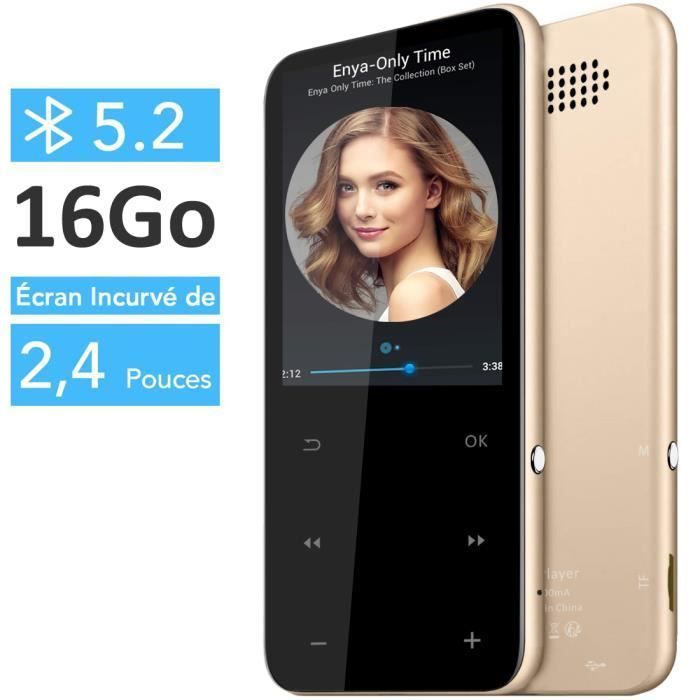 Lecteur MP3 et MP4 - ANTCOOL - 16 Go - Bluetooth 5.2 - Grand écran 2,4