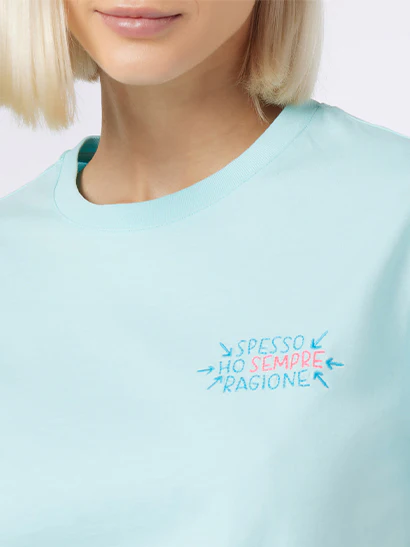 Heren T-shirt met ronde hals en lichtgevende tekst 