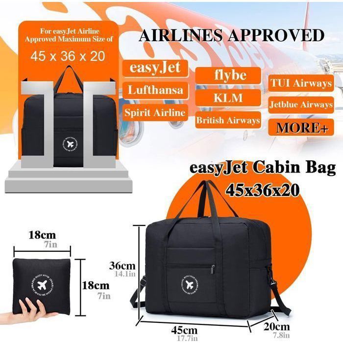 Foldable Sports Bag - HAUTSTORE - 45x36x20cm - Grey - Multi-purpose - Ideal for Travel