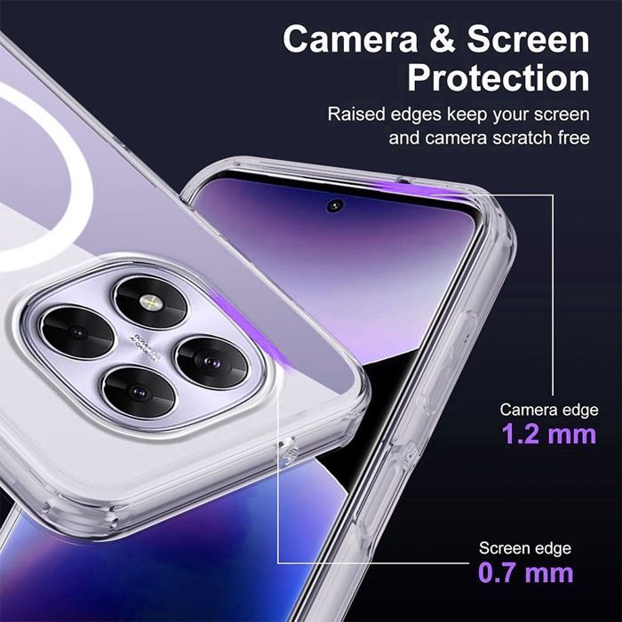 Capa magnética + 2 protetores de tela de vidro temperado para Xiaomi Redmi Note 15 Pro Plus 5G - Resistente a impactos e arranhões
