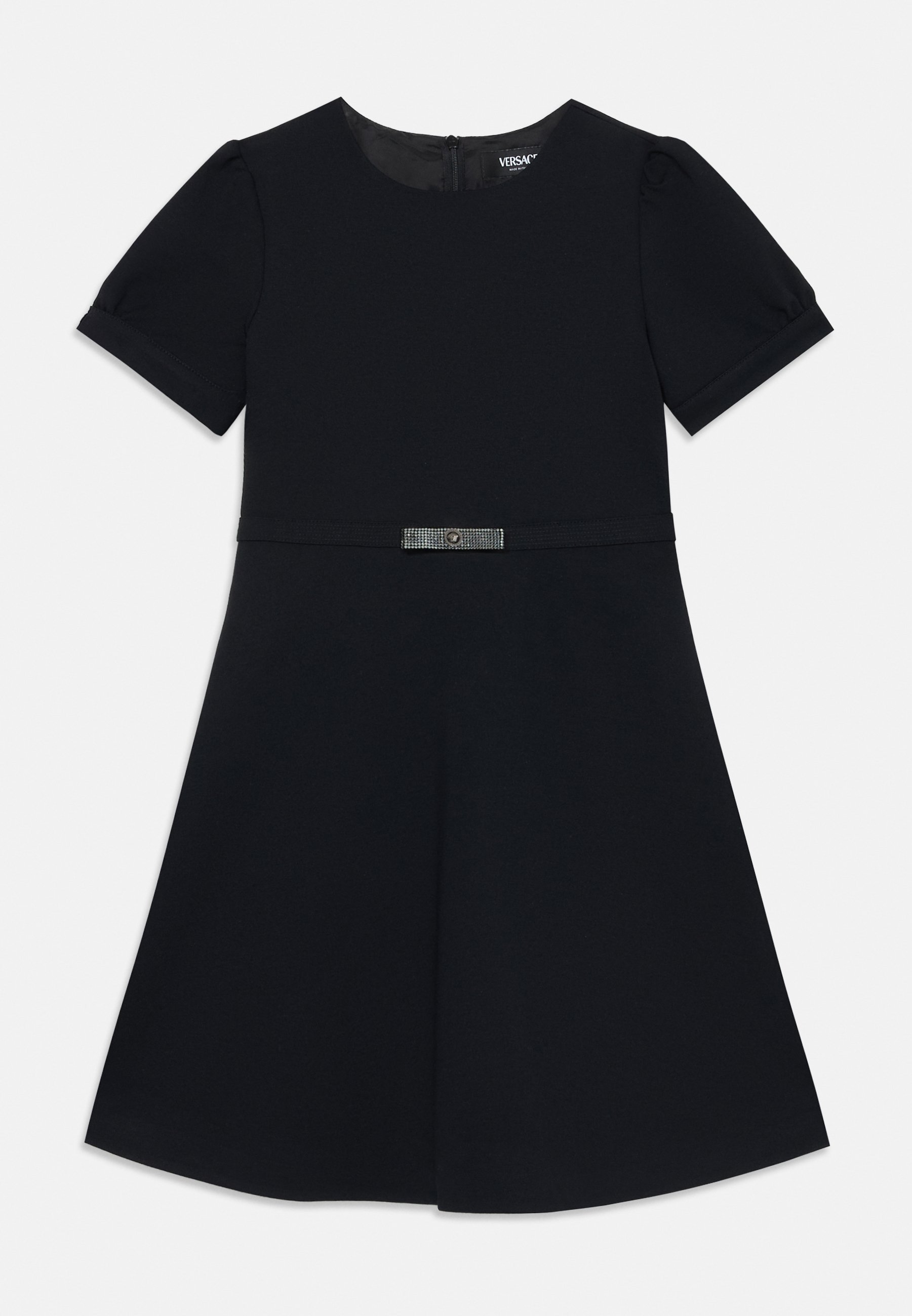 Versace Kleid mit Stickerei „Punto Milano“ – Jerseykleid – schwarz