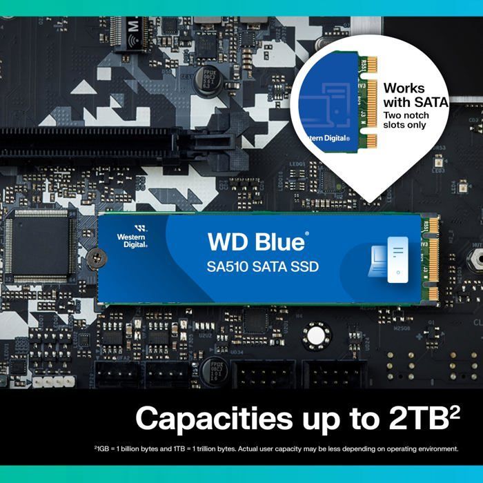 SSD - WD - Blue SA510 - 2 TB - M.2 - SATA - 560 MB/s