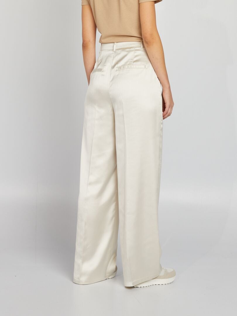 Pantalones de satén - BLANCOS