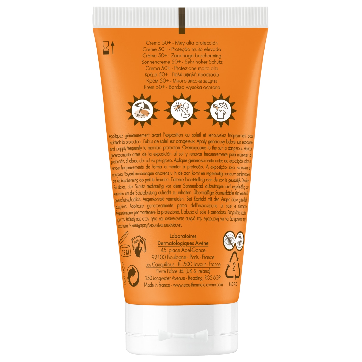 Avène Sunscreen Solaire Cream Invisible Finish SPF50+ - 50 ml