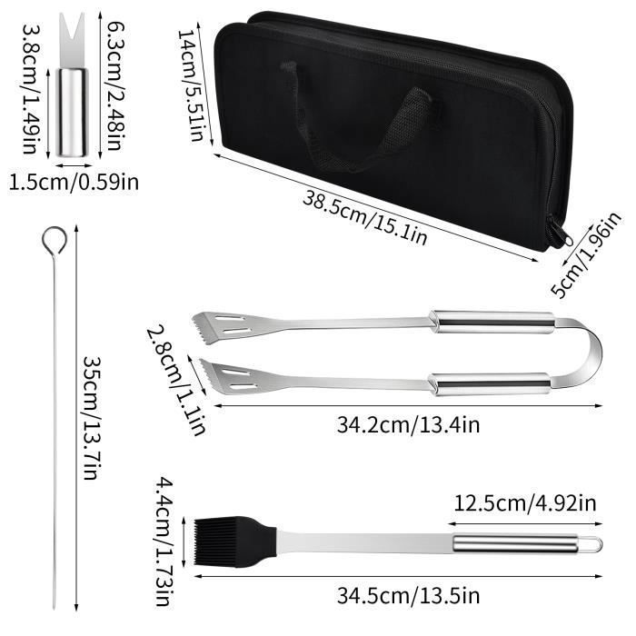 Grillbesteck - 20-teilig - Edelstahl - Langlebig - Rostfrei - Ergonomisch