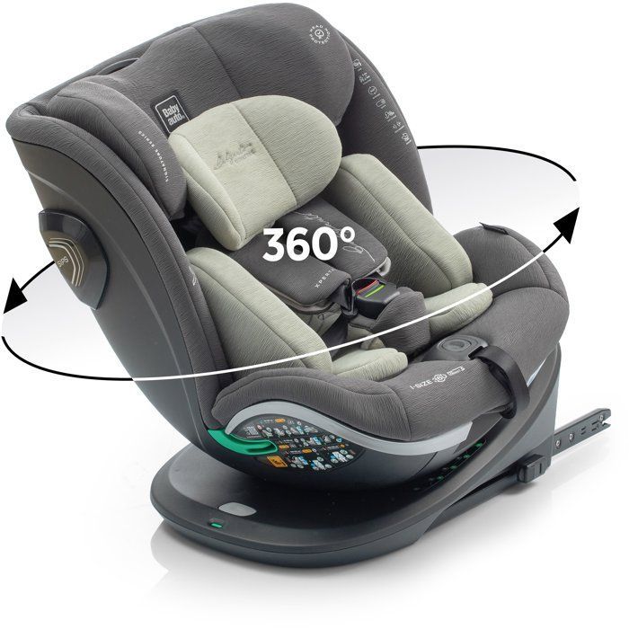 Cadeira auto - BABYAUTO - XPERTA - Grupo 0/1/2/3 - 40/150 cm - Tamanho I - Giratória - Reclinável - Com redutor - Verde Oliva