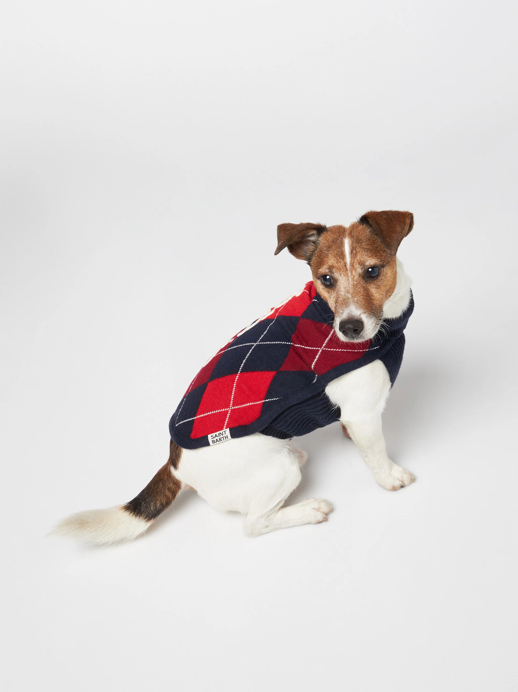 Trui voor honden met argyleprint