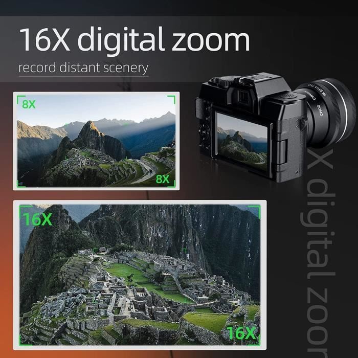 4K Digital Camera, 48MP Video Camera, 4K Digital Zoom, 16x Compact Camera and Vlogging Camera