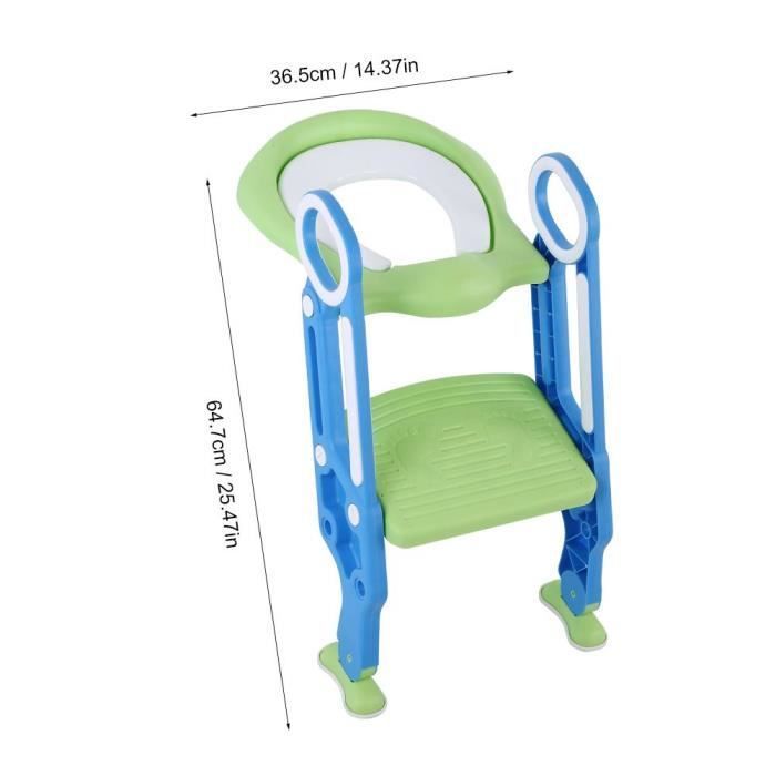 Rehausseur toilettes Siège de Toilette Enfant bébé réglable pliable - bleu + vert