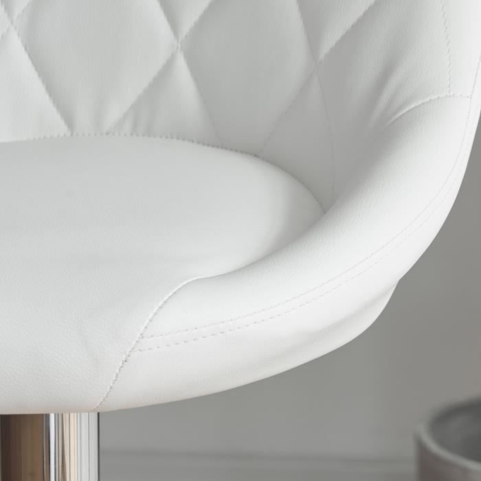 Bar stools - ALIGHTUP - Set of 2 - PU - Adjustable Height - White