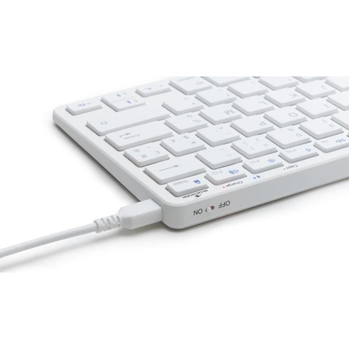 Draadloos toetsenbord - BLUESTORK - MINI MAC R - Compact - Oplaadbaar - Wit