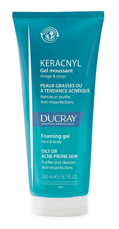 DUCRAY Ducray Keracnyl reinigingsgel voor een vette en acnegevoelige huid 200 ml