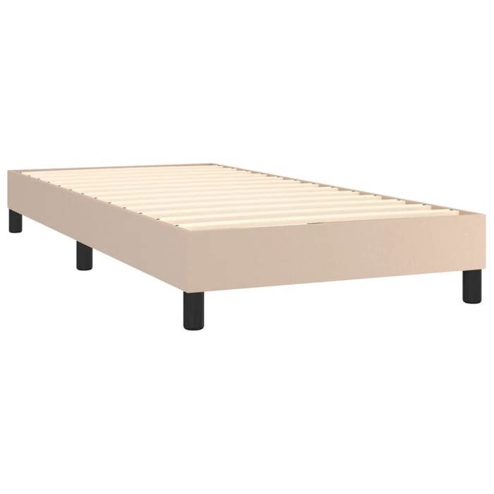 Verano 2026@Estructura de cama individual - Base de láminas - para adultos - Capuchino 90x190cm Piel sintética, 7864