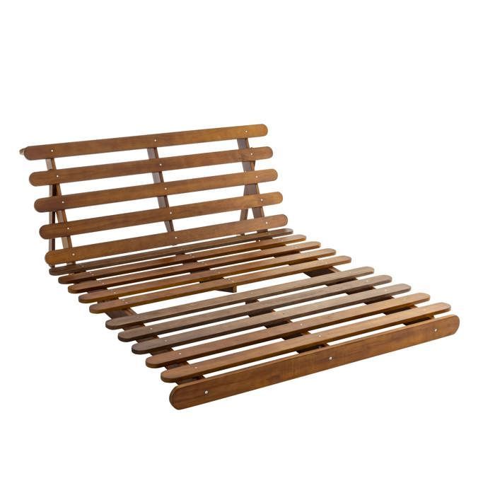 Futon frame 160x200 cm in solid hazelnut wood - Hazelnut brown - Terre de Nuit