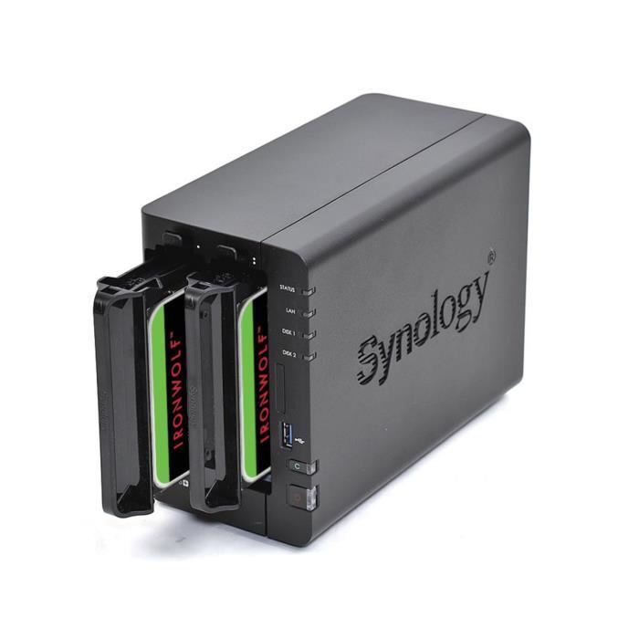 Serveur NAS SYNOLOGY DS223 - 20To - 2x disques durs ST 10TB IRON WOLF - RAID 1