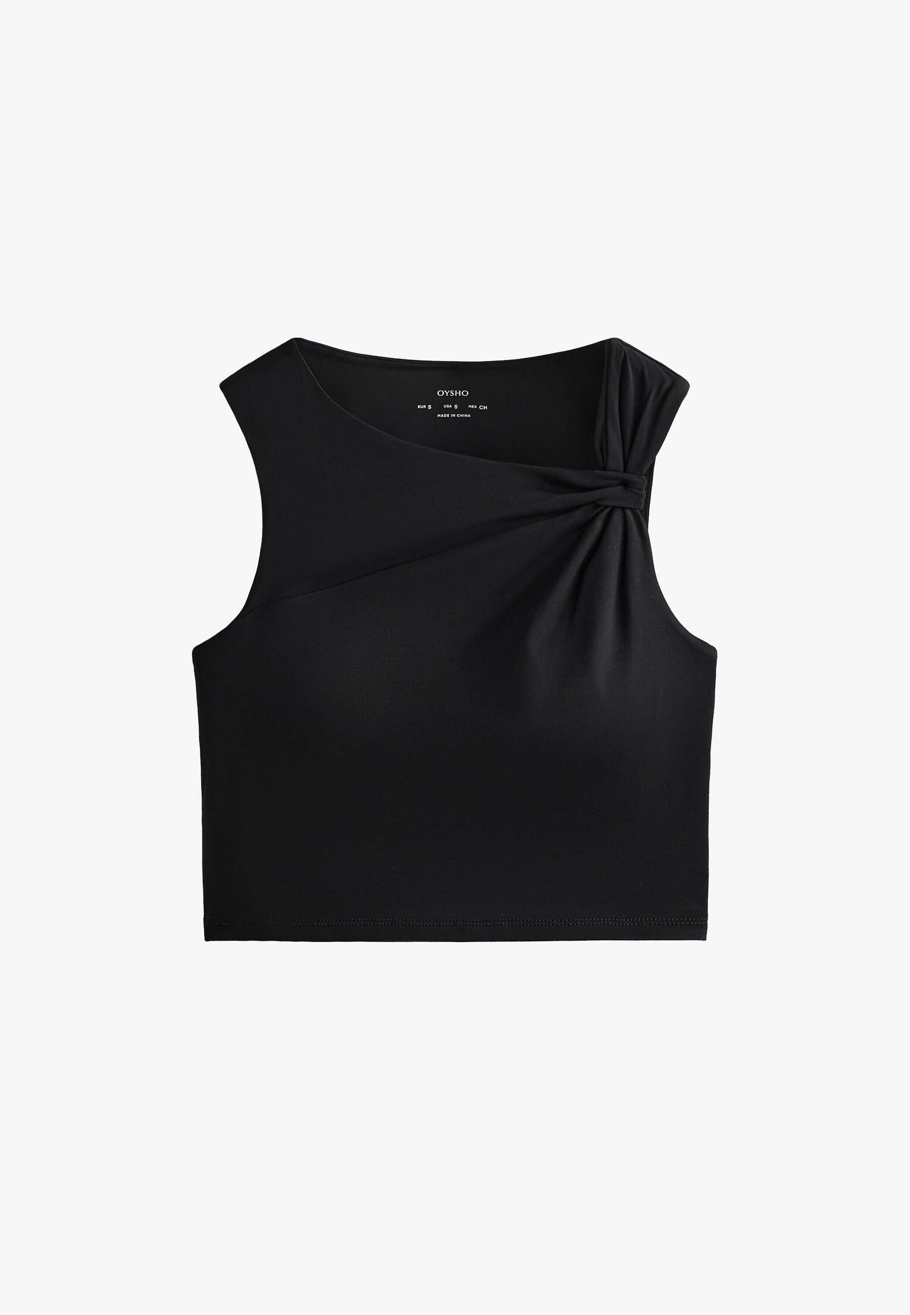 OYSHO ASYMMETRICAL TWIST COMFORTLUX - Top - czarny