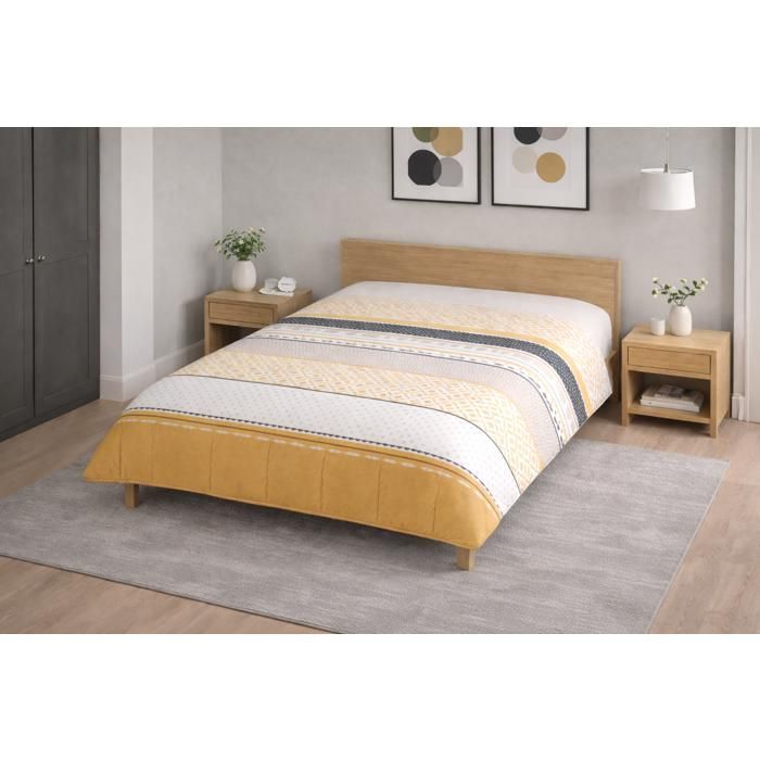 Edredón ligero estampado Casablanca de 240 x 260 cm - para 2 personas - verano - microfibra de 200 g/m² - Hecho en Francia
