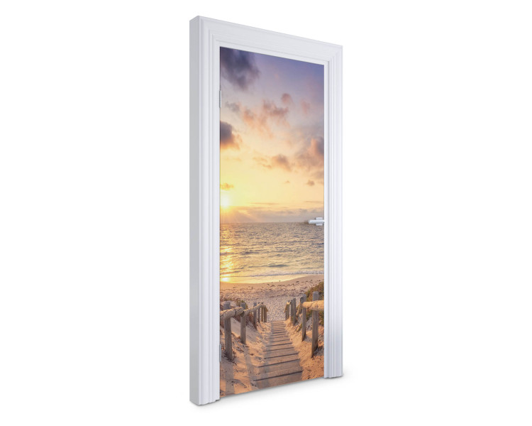 Naklejka na drzwi Zachód nad morzem 75x205 cm Fototapeta