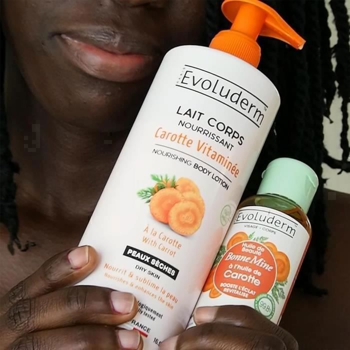 EVOLUDERM – Routine Éclat 6 produits Visage & Corps – 1 Lait + 2 Huiles + 1 Sérum + 1 Gommage visage + 1 Lait Éclaircissant
