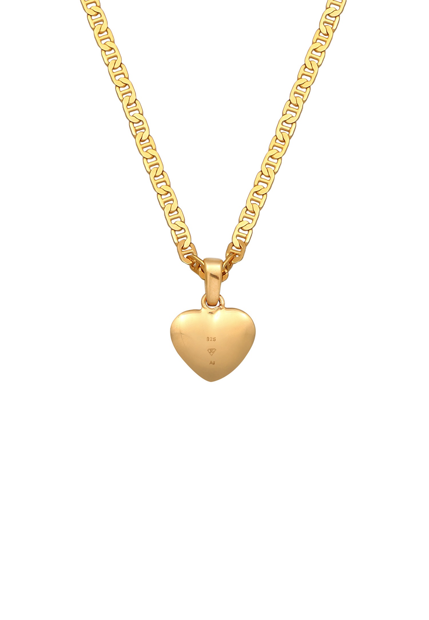 Elli Femmes pendentif coeur amour en argent sterling 925 plaqué or