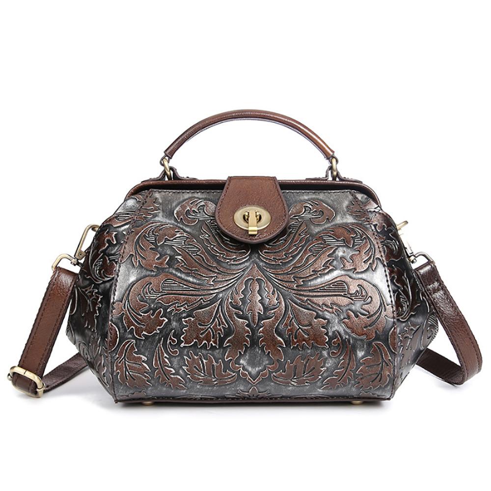 Sac à main femme en cuir véritable, motif vintage en relief, cabas de créateur, marque célèbre, sac bandoulière.