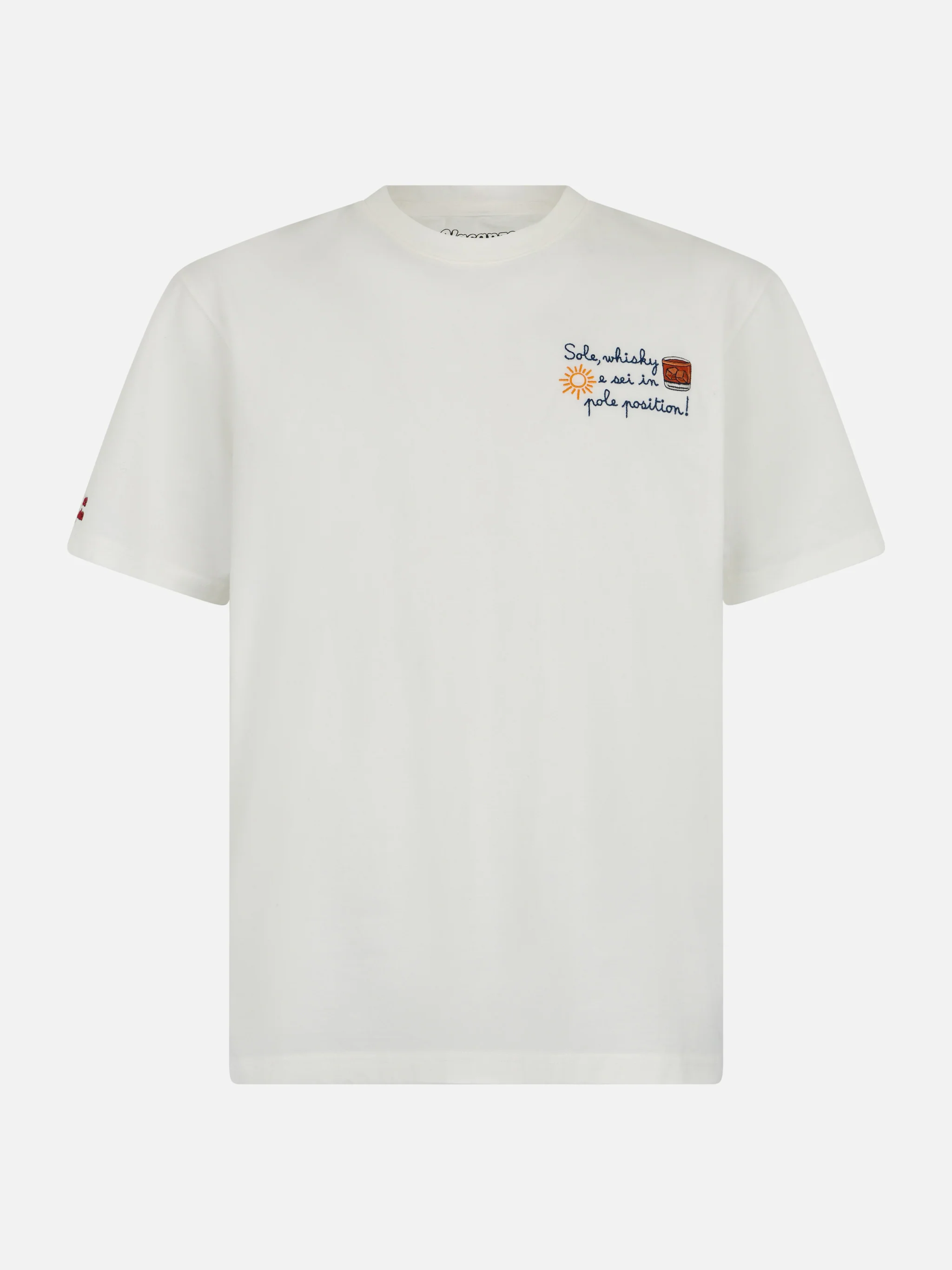 Camiseta Arnott roja de algodón grueso con bordado y corte clásico | EDICIÓN ESPECIAL DE NAVIDAD | MC2 Saint Barth