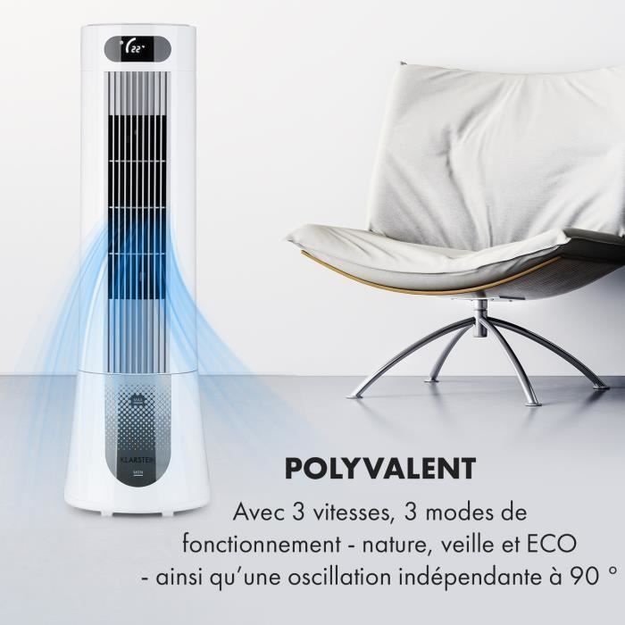 Enfriador de aire Klarstein Skyscraper Frost - Ventilador humidificador - 7 L - Blanco