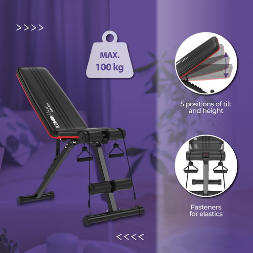Banco De Musculación Keboo Fitness Serie 500 129,5x45x118 Cm