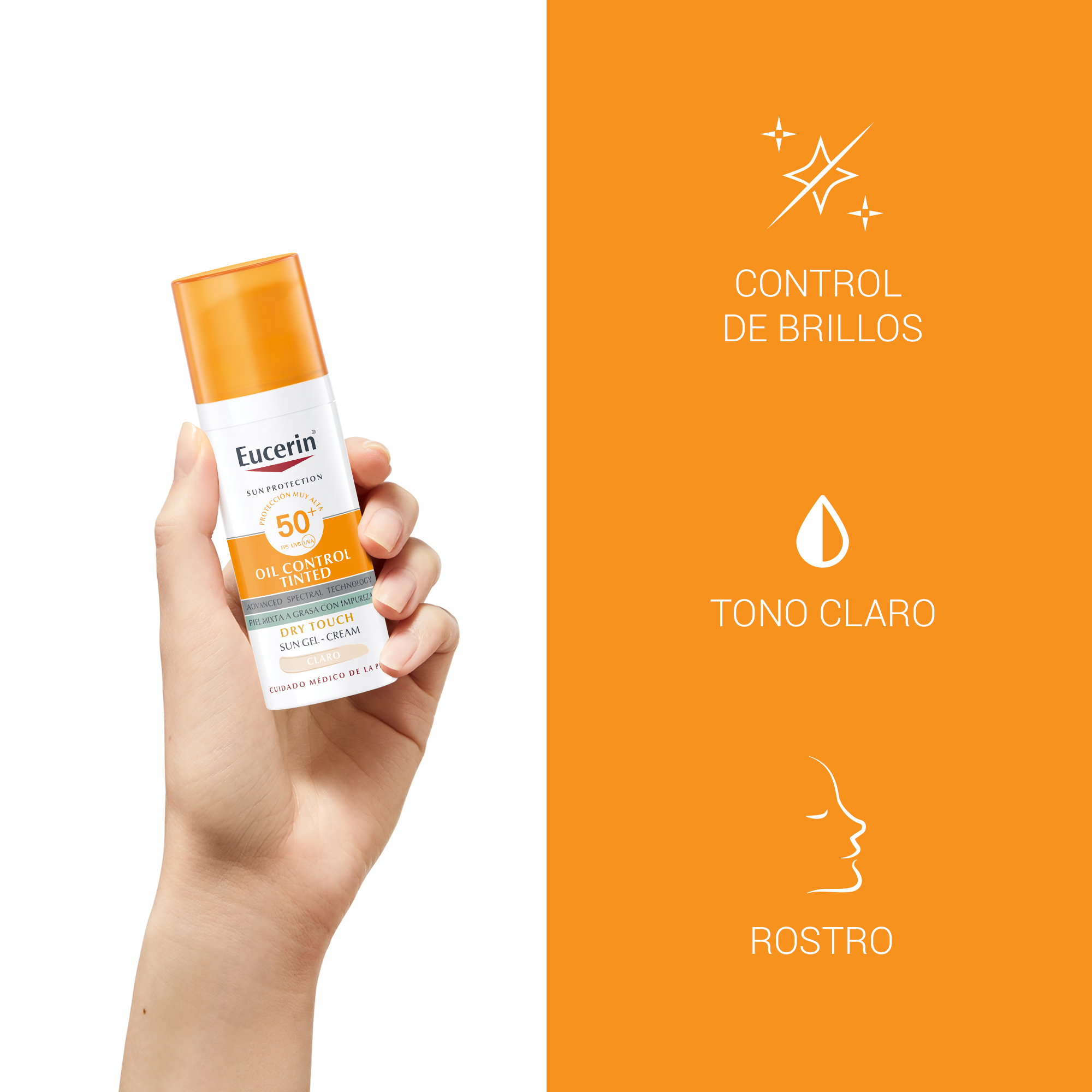 Krema za sončenje obraza z barvnim SPF 50 za nadzor oljne kisline Zaščita pred soncem iz lekarne