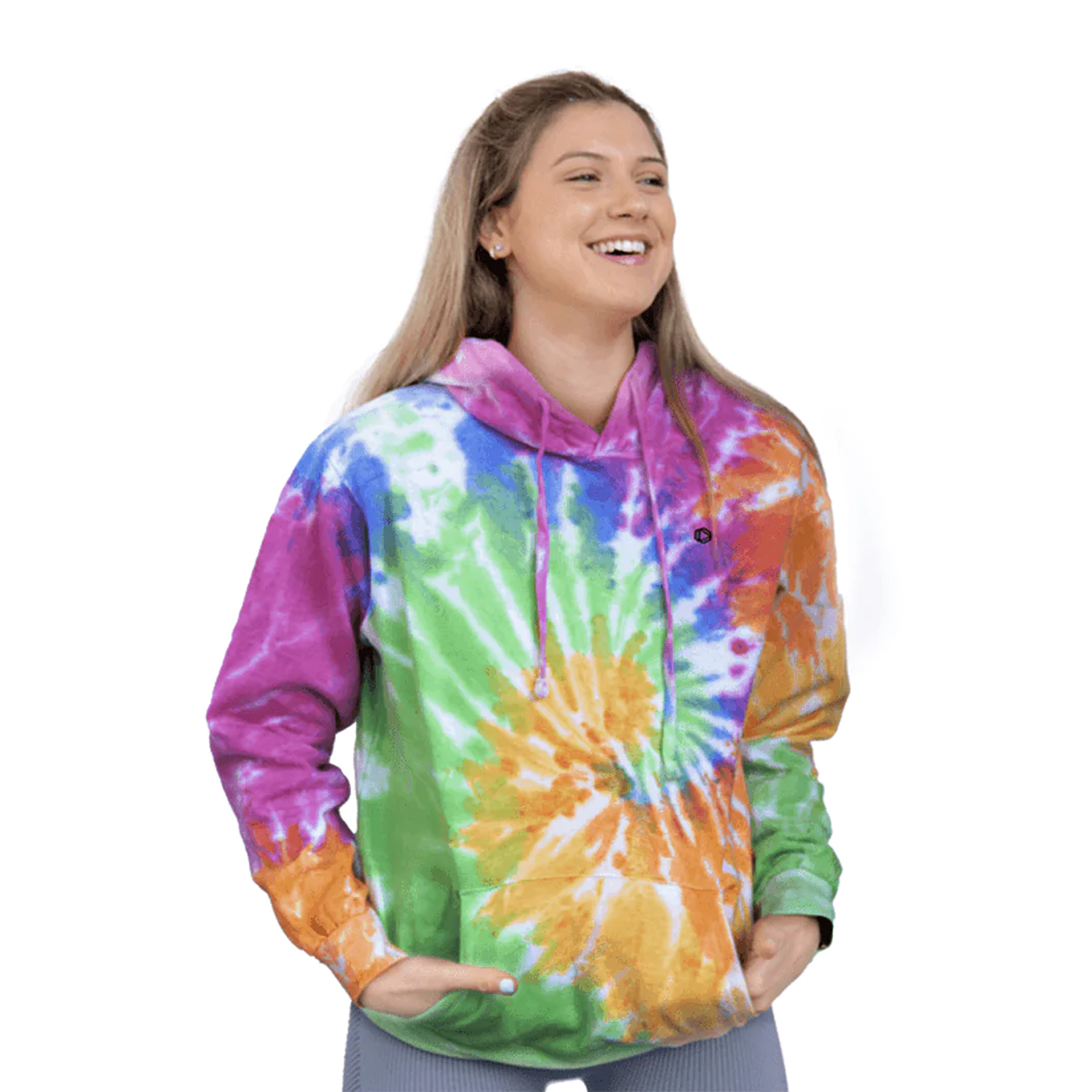 Sudadera Con Capucha Teñida Modelo Rainbow Tie Dye Colortone