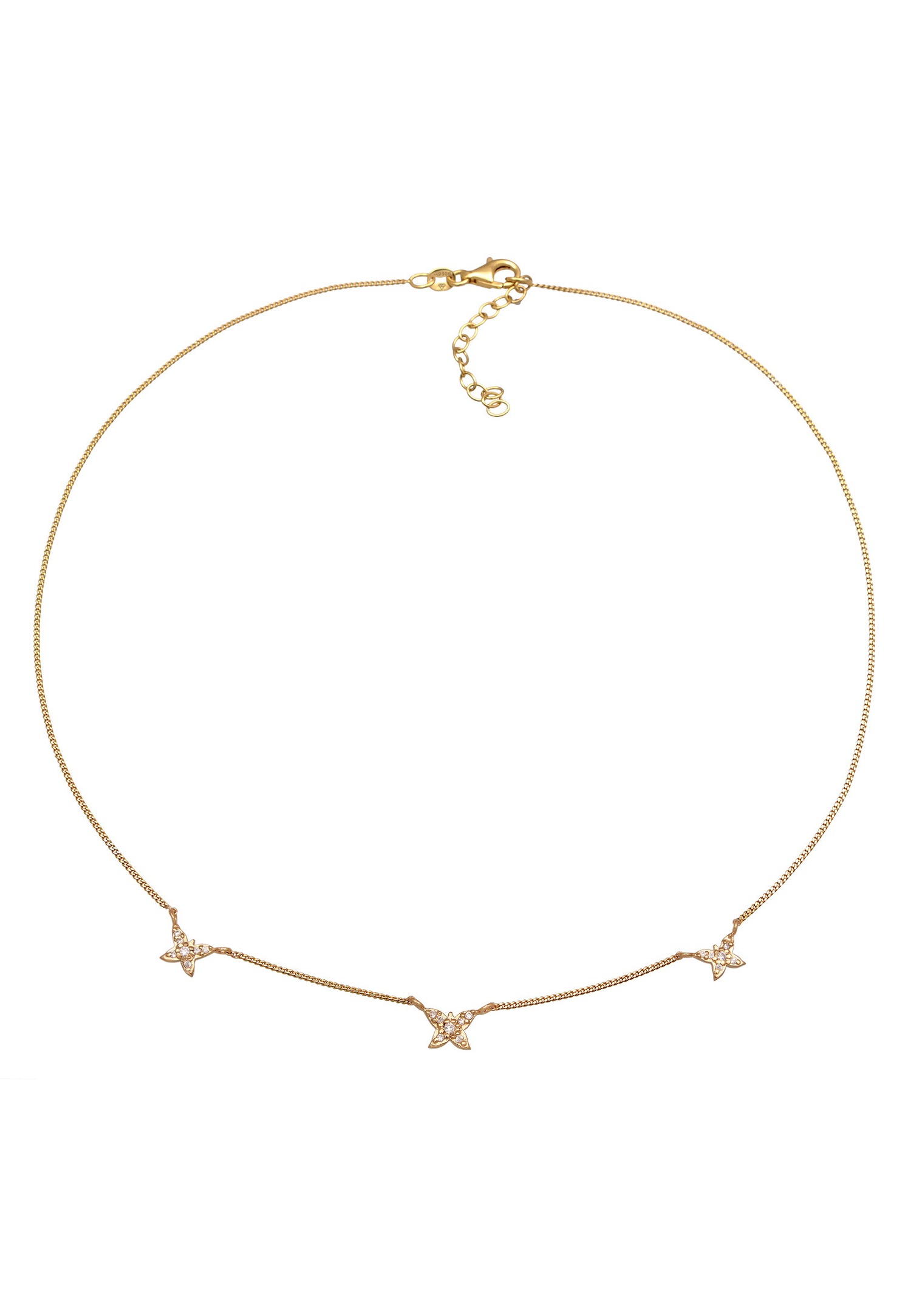 Elli Femmes papillon pendentif Ludique avec zircon en argent sterling 925