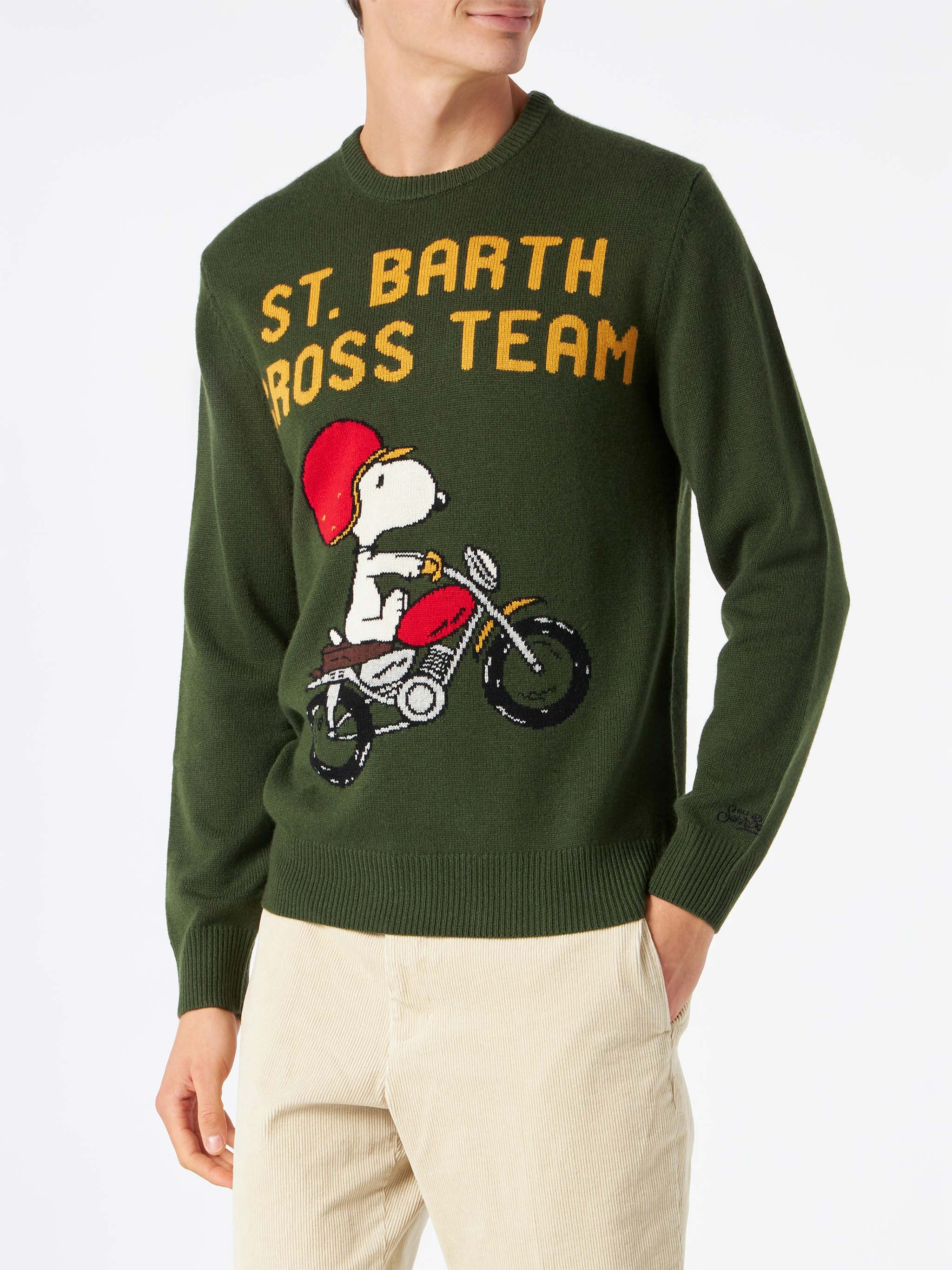 Herentrui in legergroen met Snoopy-print | SPECIALE EDITIE