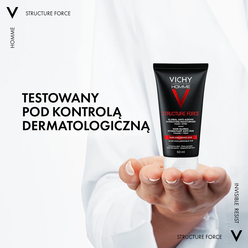 „Vichy Homme Structure Force“ raukšles stangrinamasis kremas su hialurono rūgštimi