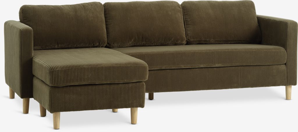 FALSLEV Sofa su šezlongu FALSLEV alyvuogių velvetas