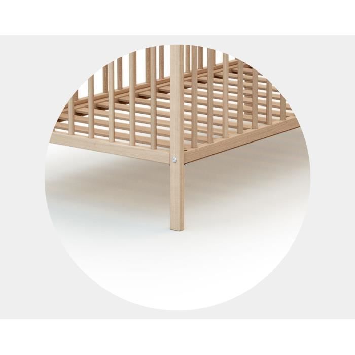 WEBABY - ONE 60x120cm Wooden Baby Cot, Raw Beech - One Size