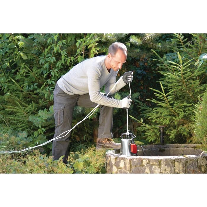 Einhell Pompe d’évacuation pour eaux chargées GC-DP 1020 N (1000 W, immersion 5 m, Câble 10 m) Livrée avec adaptateurs