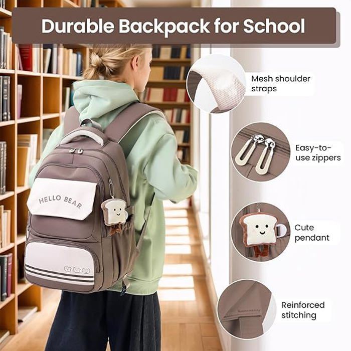 Girls' Backpack for Children and Teenagers, School Bag for Girls Ages 8-16, Water-Resistant School Bags for Middle School