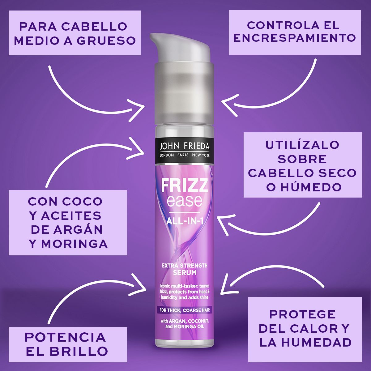 „Frizz Ease“ ypač stiprus serumas nuo šiaušimosi Plaukų formavimo priemonės