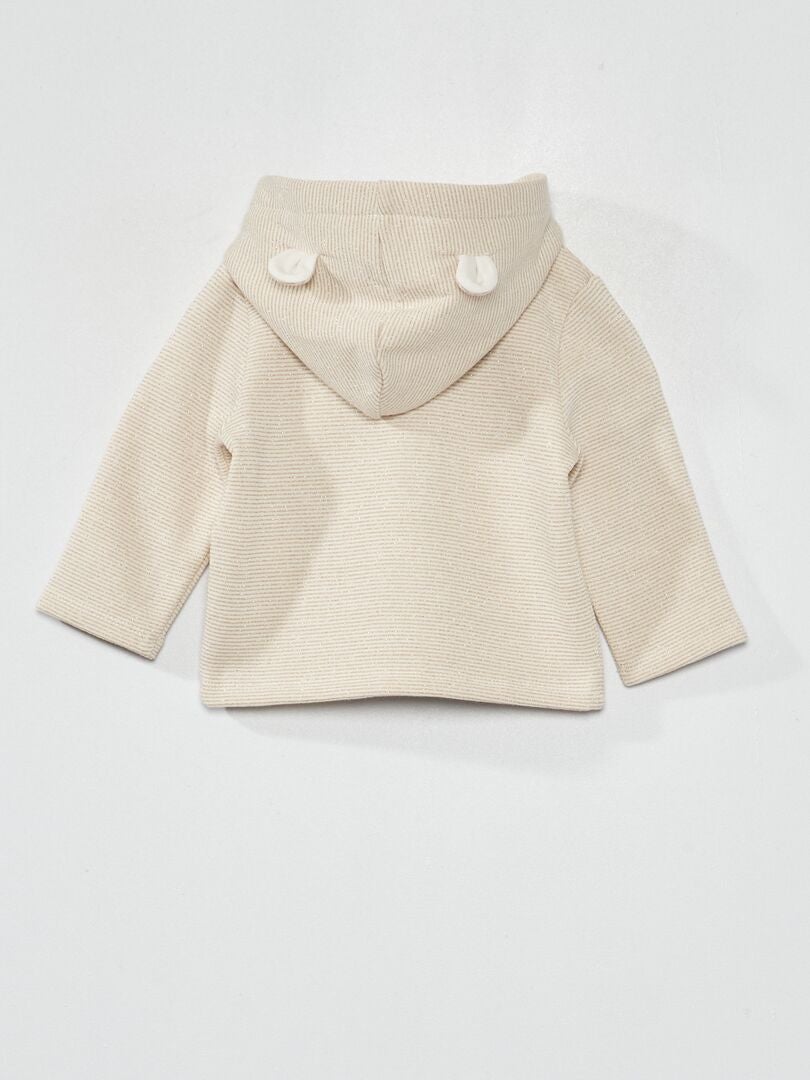 Bedrukte hoodie met rits - WIT