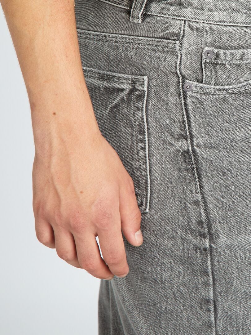 Calça jeans de denim elástico - CINZA