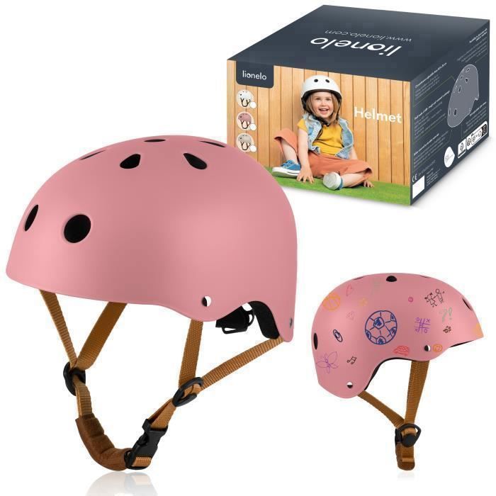 LIONELO Children's Bike Helmet - 50-56 cm - Customizable - Shock-absorbing materials - Intertek - Pink