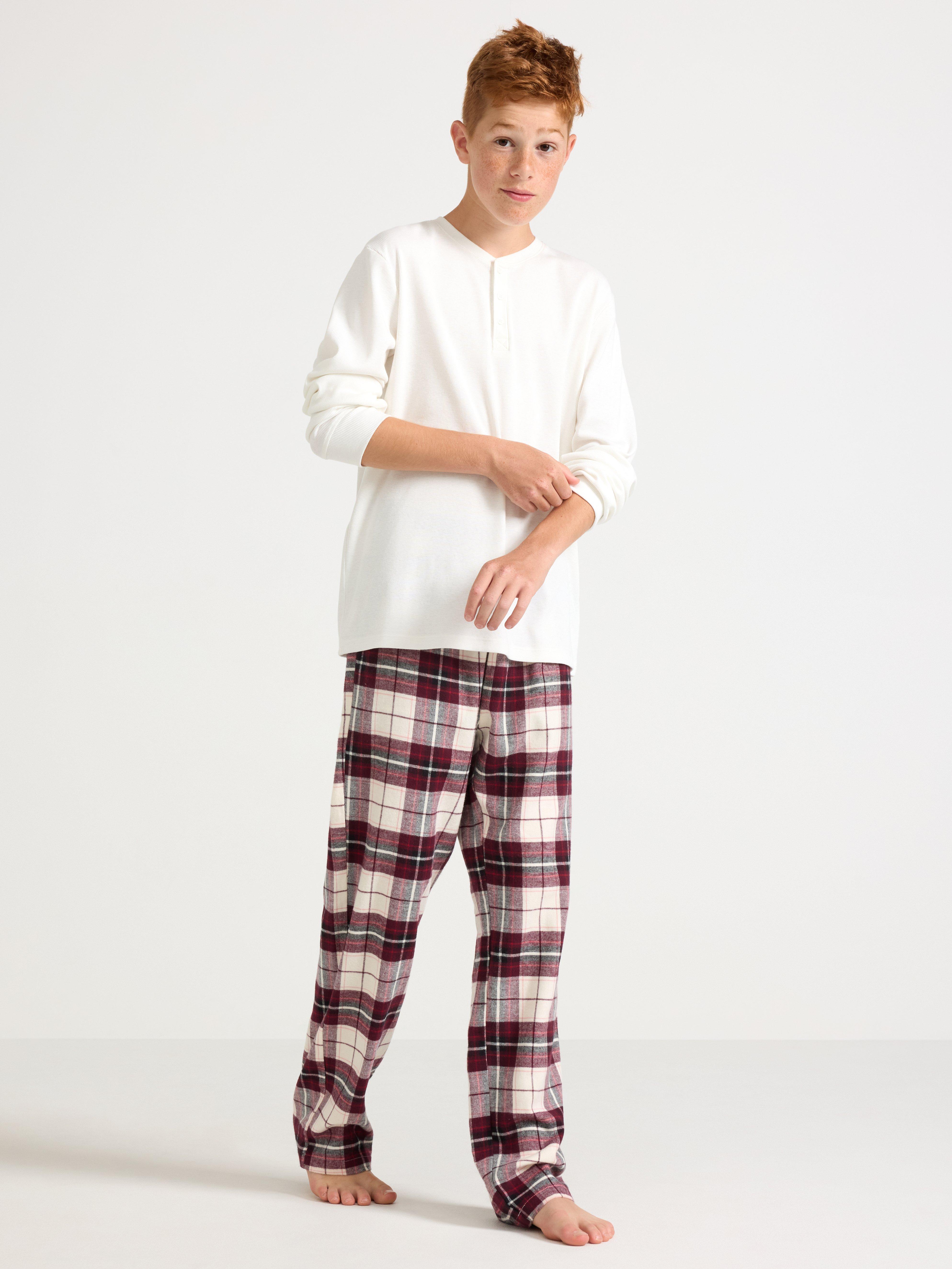 Pyjamasbyxor i flanell Dark Dusty Red