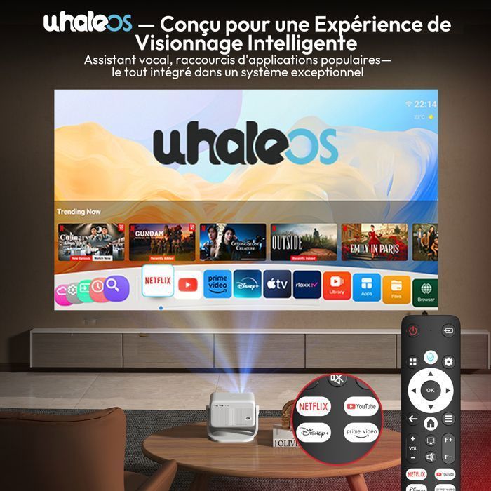 【Certificato Netflix/Auto Focus】Videoproiettore, supporto 4K, correzione trapezoidale automatica, 25000 lumen, WiFi6, Bluetooth5, Full HD 1080P