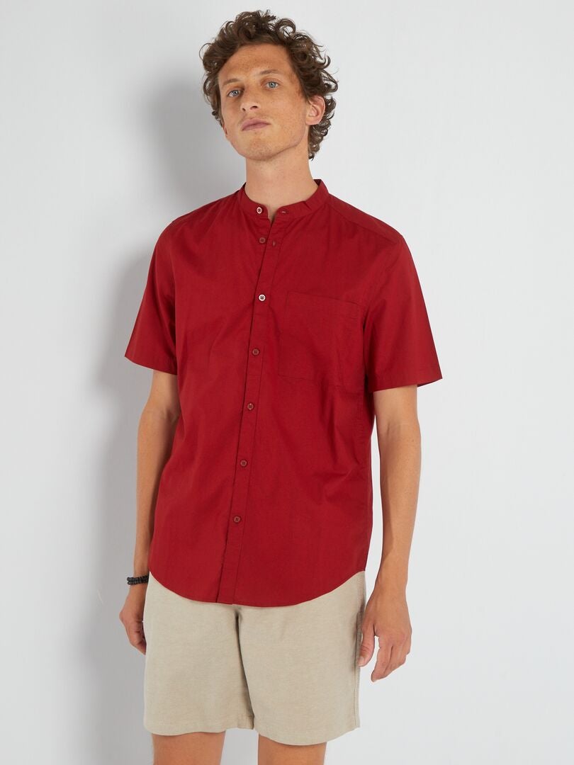 Camisa con cuello mandarín - ROJA